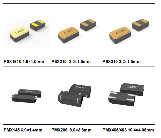SMD KHz crystals with different package